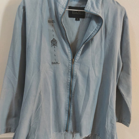 Woman Shirt-dress Longsleeve Blue Size Large - Picture 3 of 15